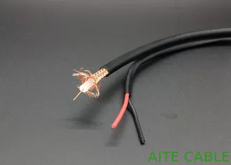 Chine Cuivre nu solide du câble 0.65mm de télévision en circuit fermé de RG59+2C/VR90+2C avec le cable électrique de 18 A.W.G. fournisseur