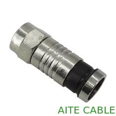 China F Coaxial connector Male Compression Adaptor RG6U Plug Black Ring CCTV CATV supplier