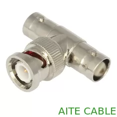 China BNC Male to BNC Double Female Splitter CCTV Coaxial Connector Audio and Video Signal Transmiter supplier