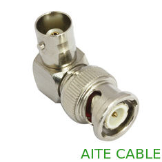 China Right Angle BNC Male to BNC Female Splitter CCTV Coaxial Connector Audio and Video Signal Transmiter supplier