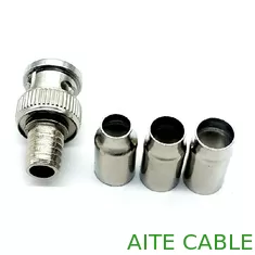 China BNC Male Crimp On Style Bayonet Nut Connector for RG58/ RG59/ RG6 CCTV Coaxial Cable 4 Piece supplier