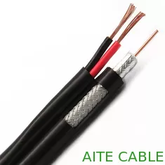 China Fabricante siamés y exportador del OEM del cable del alambre RG6 de la cámara de seguridad (figura 8) coaxiales con el cable del CCTV del poder proveedor