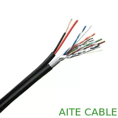 China Lan with Power CCTV Cable Twisted Wire 4P FTP CAT5E+2DC Siamese Dual Sheath PV+UV PE supplier