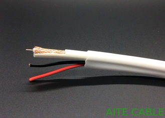 China RG-59 Siamese Coaxial with Power CCTV Cable Video Security systems (White PVC Round Cover) supplier