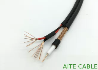 China RG59+2C 20AWG Solid Bare Copper, 18 AWG Unshielded Power Cable 90%CCA Braid CCTV supplier