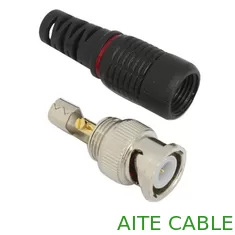 China BNC CCTV Connector Male Solderless for RG59 Coaxial Cable with Boot supplier