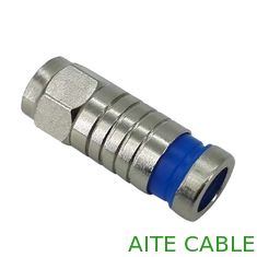 China RG59 RG6 Plug Blue Ring F Male Compression F Coaxial connector and Adaptor supplier