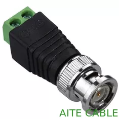 China Screw On BNC Male CCTV Coaxial to CAT5E Connector Camera Terminal supplier