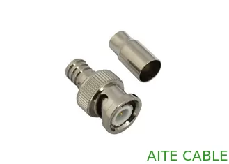China BNC Male Monitor Camera Video CCTV Connector Crimp Type for RG59 Coaxial Adaptor supplier