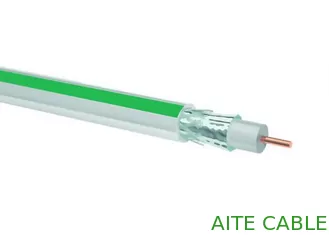 China Satellite MATV SAT-703B 1.1mm CU 75Ohm Coaxial Cable with Green Strips Line supplier