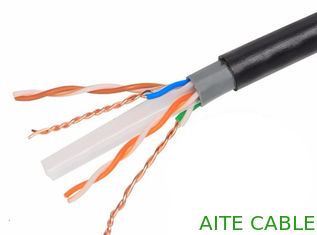 China Alambre al aire libre del ordenador de la envoltura PE del doble del cable de Lan de la red de UTP CAT6 PVC+UV PE proveedor