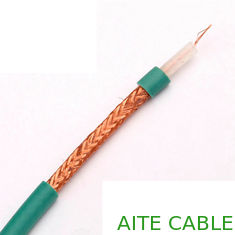 China KX7 Green PVC 75 Ohm Coaxial Cable Bare Copper for CCTV Camera 500M Wooden Drum supplier