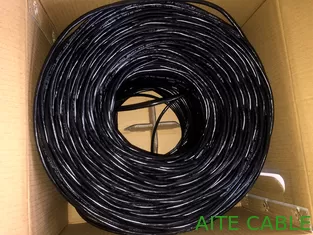 China Hoja de AL ULTRAVIOLETA al aire libre de cobre desnuda sólida del cable de Lan de la red del FTP CAT5E PE protegida proveedor