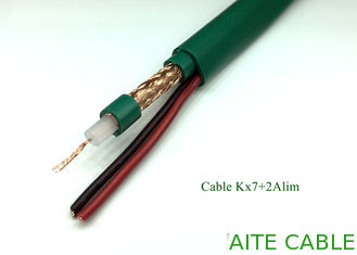 China le Kx7+2Alim câble coaxial con el vidéo 7*0.2BC 128*0.12CCA 7*0.39CCA del cable del CCTV del poder proveedor